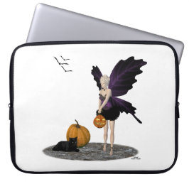Capa Para Notebook Fada De Halloween Com Bolsa de laptop De Abóbora