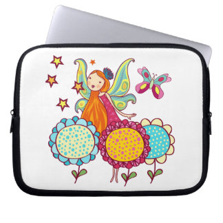 Capa Para Notebook Fada do jardim com flores