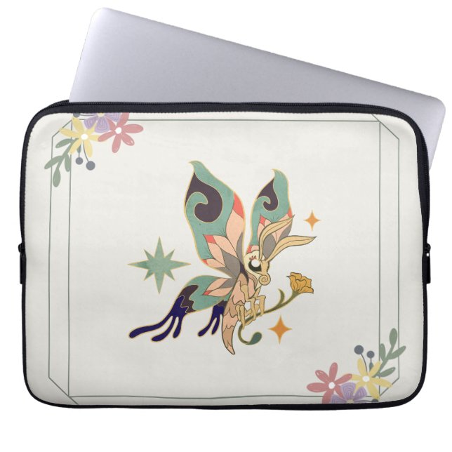 Capa Para Notebook Faecore Graphic Art, Beige Fairy Butterfly (Frente)