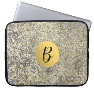 Capa Para Notebook Faísca Glam chique moderna do Crackle Dourado do