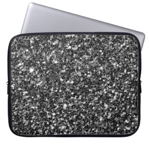 Capa Para Notebook Faíscas Brancas da Lumineira Preta Trendy