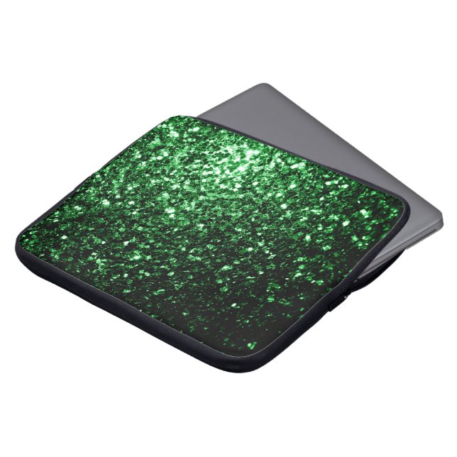 Capa Para Notebook Faíscas cintilantes verdes escuros (Frente Topo)