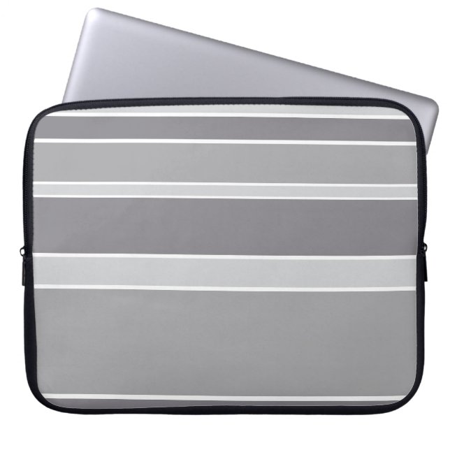 Capa Para Notebook faixas de cinza (Frente)