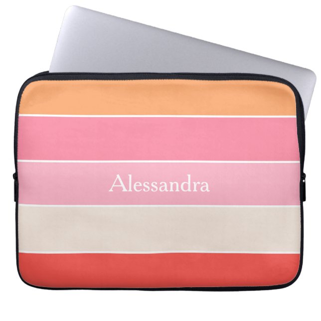 Capa Para Notebook Faixas de Cores de Verão Personalizadas (Frente)