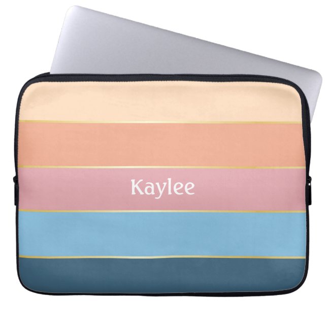 Capa Para Notebook Faixas de Cores de Verão Personalizadas (Frente)