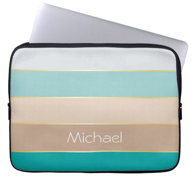 Capa Para Notebook Faixas de Cores de Verão Personalizadas (Frente)