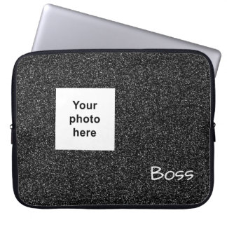 Capa Para Notebook Falha personalizada de cinza de texto e foto