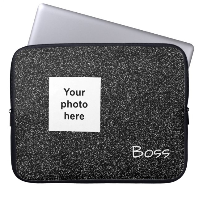 Capa Para Notebook Falha personalizada de cinza de texto e foto (Frente)