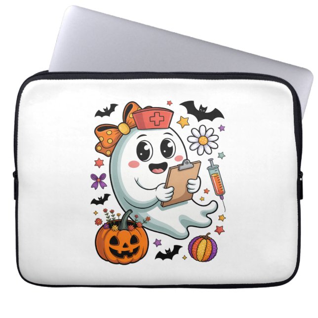 Capa Para Notebook Fall Vibes Ghost Nurse Autumn (Frente)