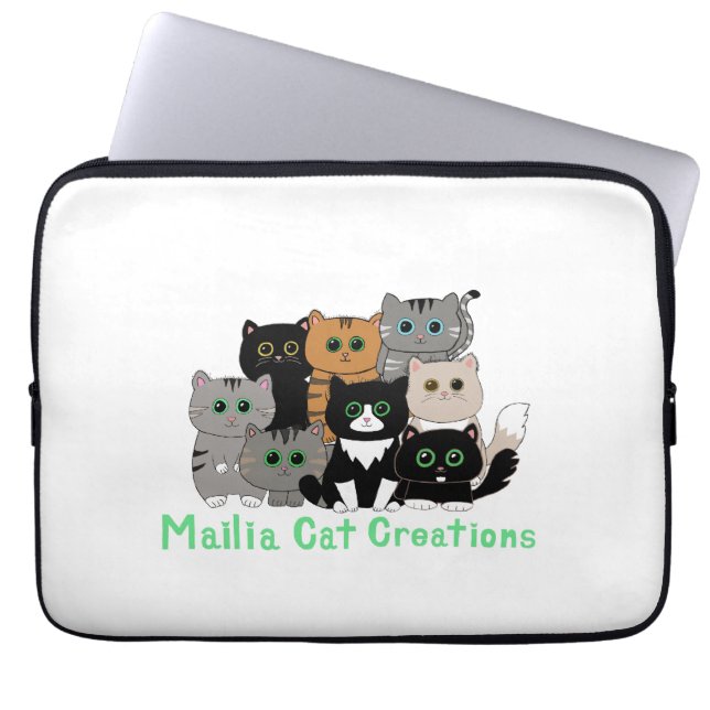 Capa Para Notebook Família Gato Criações de Mailia (Frente)