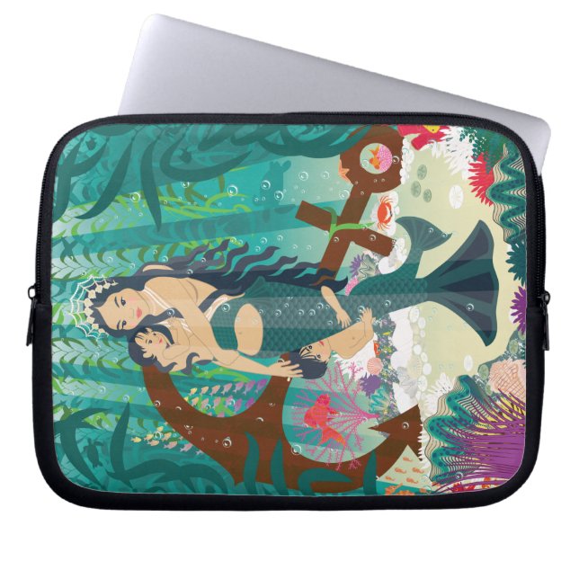 Capa Para Notebook Família Mermaid (Frente)