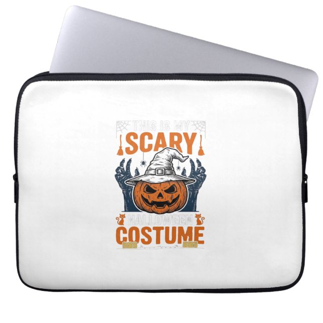 Capa Para Notebook Fantasia Assustadora de Halloween Abóbora Bruxa Ch (Frente)