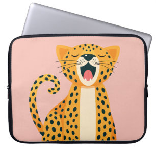 Capa Para Notebook Fantasia de Animal de Safari Guepardo Bocejando Ca