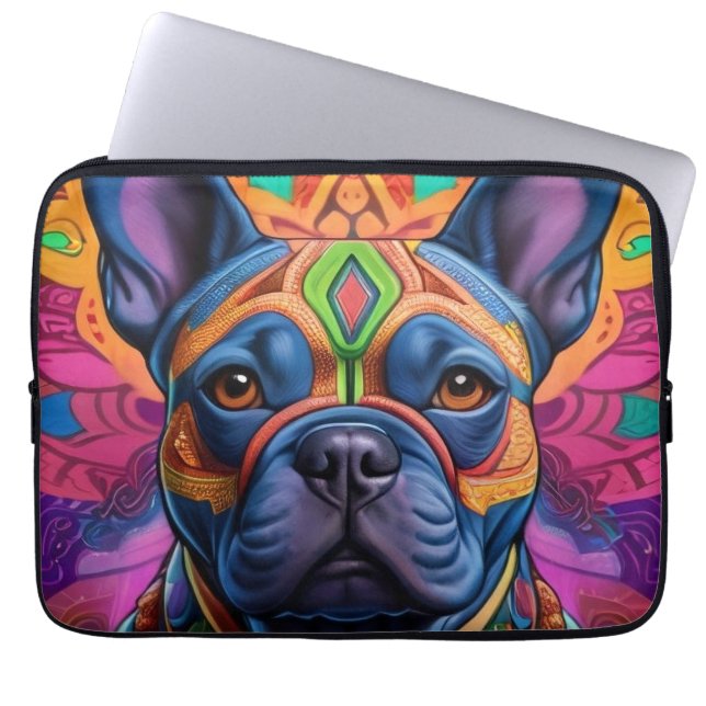 Capa Para Notebook Fantasia de Aniversário Divertida Frenchie (Frente)