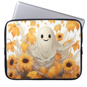 Capa Para Notebook Fantasma Bonita com Laptop de Girassóis