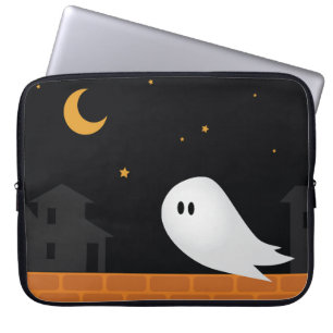 Capa Para Notebook Fantasma de desenho animado vagando pela cidade à 