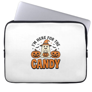 Capa Para Notebook Fantasma de Halloween Aqui Para os Doces Fofo Vint