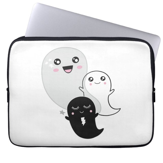 Capa Para Notebook fantasmas bonitos halloween kawaii (Frente)
