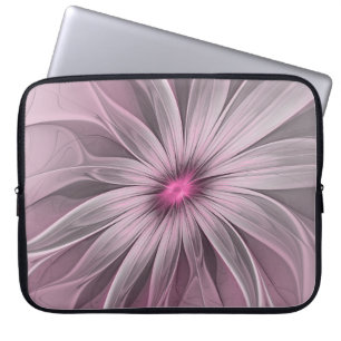 Capa Para Notebook Fantasy Flower Abstrato Plum Floral Arte Fractal