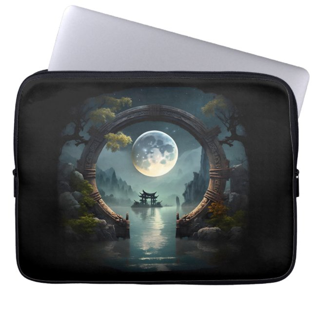 Capa Para Notebook Fantasy Landscape Moon, Arco redondo (Frente)