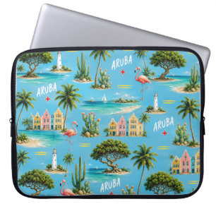 Capa Para Notebook Faro da ilha caribenha de Aruba viagem lembrança