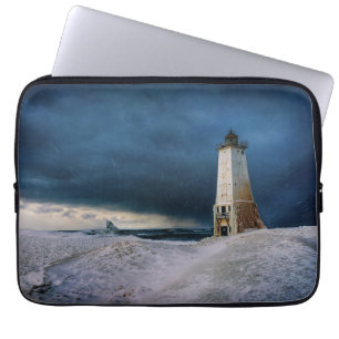 Capa Para Notebook Faróis Lago Frankfort Lighthouse Michigan