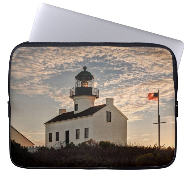 Capa Para Notebook Farol ao pôr do sol, Califórnia (Frente)