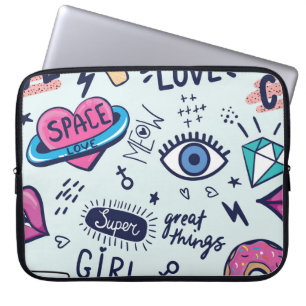 Capa Para Notebook Fashion Patch: Pop Art Stickers.