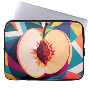 Capa Para Notebook Fatia de Pêssego Geométrico Abstrato