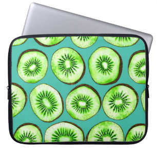 Capa Para Notebook Fatias de Kiwi em turquesa