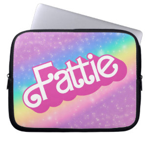 Capa Para Notebook Fattie Plus Size Rainbow Retro 90's Nostalgia Pink