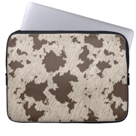 Capa Para Notebook Faux Cow Impressão Brown and Cream