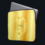 Capa Para Notebook Faux Dourado Elegante Moderno Monograma Trendy Mod<br><div class="desc">Eletrônicos de tendências de monograma moderno Elegante Dourado Faux Bag / Bolsa de laptop.</div>