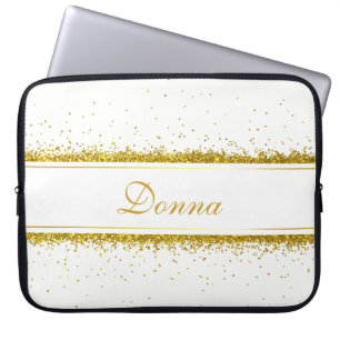 Capa Para Notebook Faux Dourado Glitter Confetti