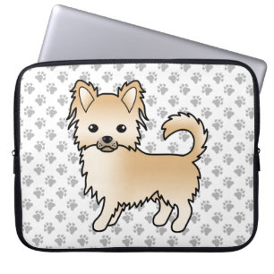 Capa Para Notebook Fawn Long Casaco Chihuahua Cartoon Dog & Paws