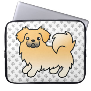 Capa Para Notebook Fawn Tibetan Spaniel Cute Cartoon Dog & Paws