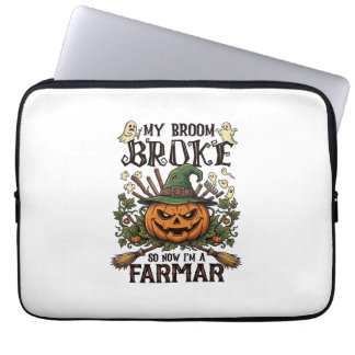 Capa Para Notebook Fazenda da Vassoura Quebrada Abóbora de Halloween 