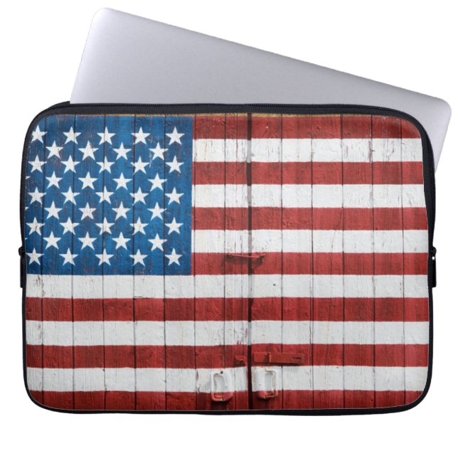 Capa Para Notebook Fazendas | American Flag Barn Mural (Frente)