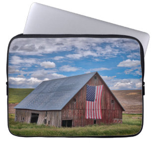 Capa Para Notebook Fazendas Rúscula Vermelha Com Bandeira Americana