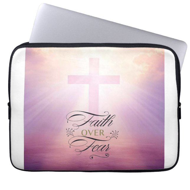 Capa Para Notebook Fé Elegante sobre Eletrônicos de Medo (Frente)