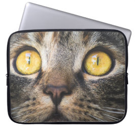 Capa Para Notebook Fechamento de Gato com Olhos Amarelos
