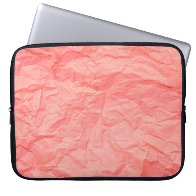 Capa Para Notebook Feche a ruga rosa amassada com papel p (Frente)