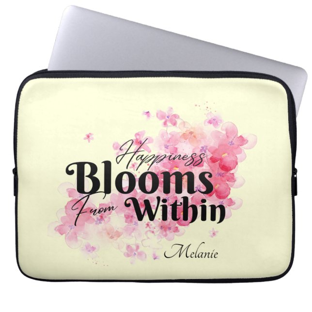 Capa Para Notebook Felicidade Bloomia de Dentro da Bolsa de laptop (Frente)