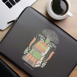 Capa Para Notebook Felicidade é Café e Livros Personalizados