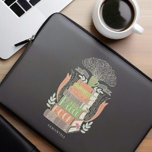Capa Para Notebook Felicidade é Café e Livros Personalizados