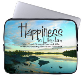 Capa Para Notebook "Felicidade é como emperramento" Citação Inspiraci