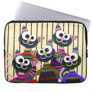 Capa Para Notebook Felinos coloridos