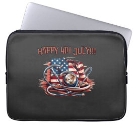 Capa Para Notebook Feliz 4 de julho, médico, estetoscópio
