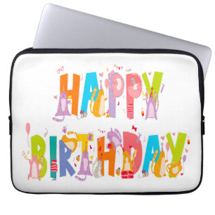 Capa Para Notebook Feliz aniversário Engraçado Celebração do Dia do P
