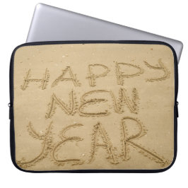 Capa Para Notebook Feliz ano novo na areia